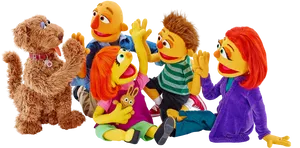 Sesame Street Friends Gathering PNG image