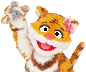Sesame Street Tiger Character Waving PNG image