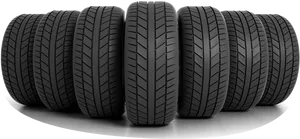 Setof Five Car Tyres PNG image