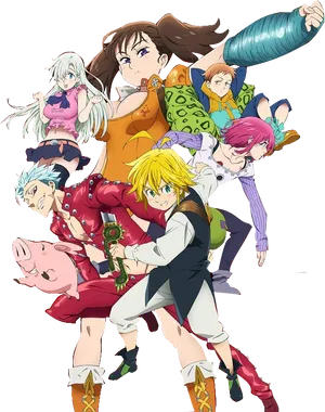 Seven Deadly Sins Anime Characters PNG image