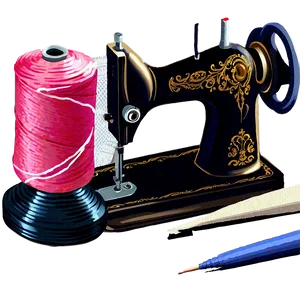 Sewing Machine With Fabric PNG Fmb44 PNG