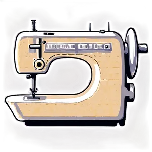 Sewing Machine With Fabric PNG Ywt