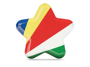 Seychelles Flag Star Shape PNG image