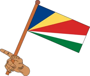 Seychelles Flagin Hand PNG image