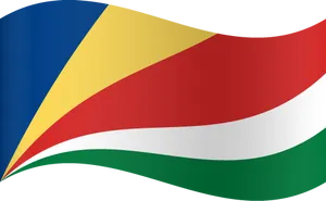 Seychelles National Flag Waving PNG image