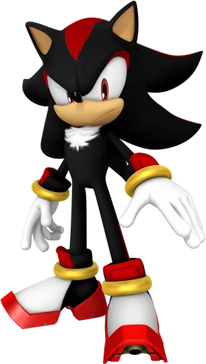 Shadow The Hedgehog Standing Pose PNG image