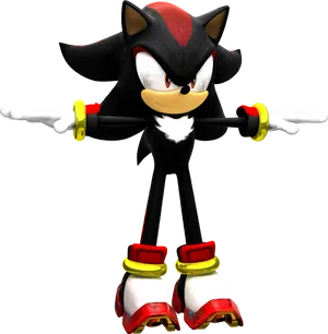 Shadow The Hedgehog Standing Pose PNG image