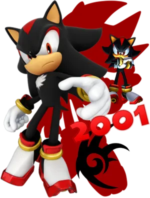 Shadow The Hedgehog2001 Promotional Art PNG image