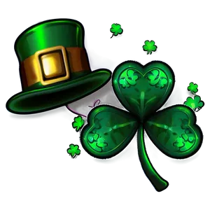 Shamrock And Leprechaun Hat PNG 05242024