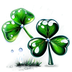 Shamrock With Dew Drops PNG Ucy