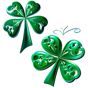 Shamrock With Scroll PNG 05242024
