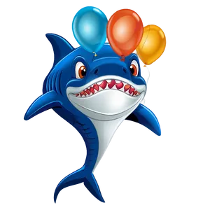 Shark Cartoon With Balloon PNG Dla84 PNG