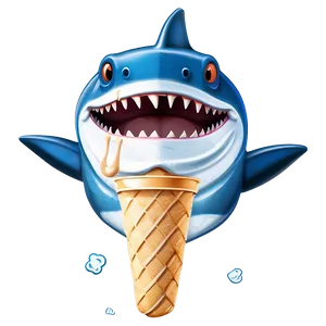 Shark Cartoon With Ice Cream PNG Lwc71 PNG