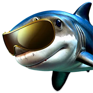 Shark Cartoon With Sunglasses Png Uiu PNG image