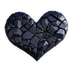 Shattered Black Heart PNG 06252024 PNG