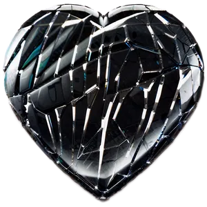 Shattered Black Heart PNG 06252024 PNG
