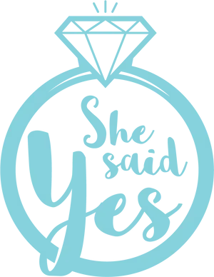 She Said Yes Engagement Ring PNG image