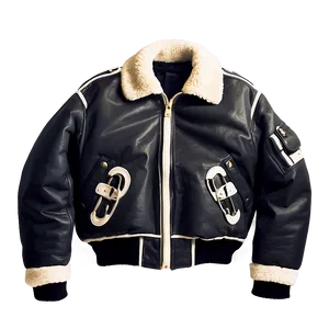 Shearling Collar Bomber PNG Hjh PNG