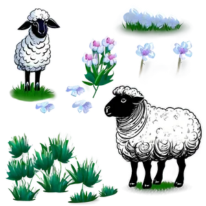 Sheep Drawing PNG 05232024