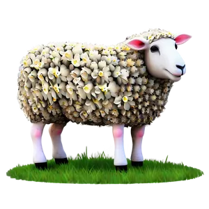 Sheep With Flowers PNG Trt PNG