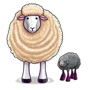 Sheep With Wool PNG 05232024