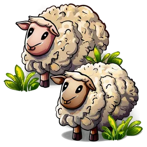 Sheep With Wool PNG Wtm