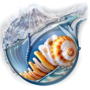 Shells In Ocean Waves PNG Jud20 PNG