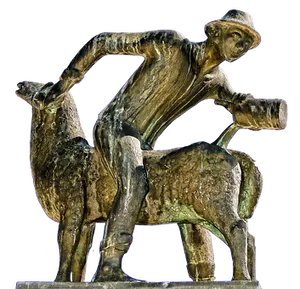 Shepherd Shearing Sheep Statue