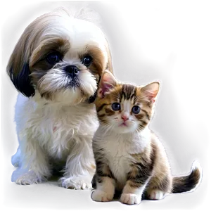 Shih Tzu And Kitten Friends Png 06242024 PNG image