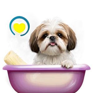 Shih Tzu Bath Time PNG Cme PNG