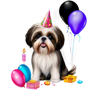 Shih Tzu Birthday Party PNG 28