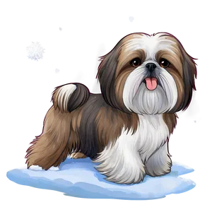 Shih Tzu In Snow Png 06242024 PNG image