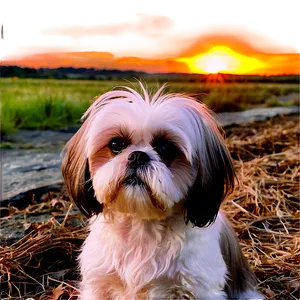 Shih Tzu Watching Sunset PNG Clw96 PNG