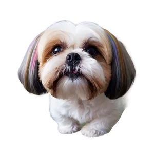 Shih Tzu With Colorful Background PNG 06242024