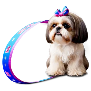 Shih Tzu With Ribbon PNG 06242024