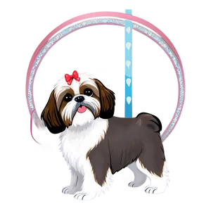 Shih Tzu With Ribbon PNG 06242024