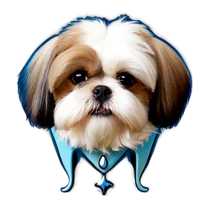 Shih Tzu With Ribbon PNG Cmb34