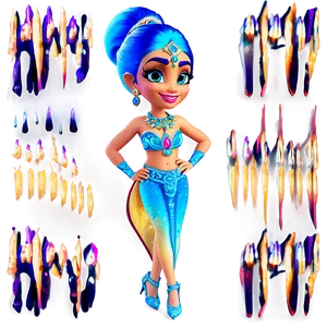 Shimmer And Shine Glittering Genie Outfits PNG Ktp