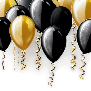 Shimmering Black And Gold Balloons PNG Wwd93 PNG