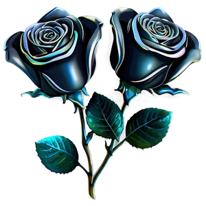 Shimmering Black Roses PNG 37 PNG