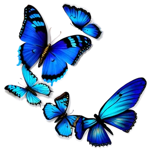 Shimmering Blue Butterflies Png 06132024 PNG image