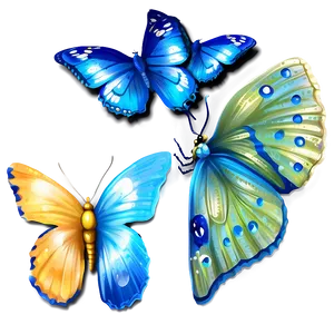 Shimmering Blue Butterflies Png Smy PNG image