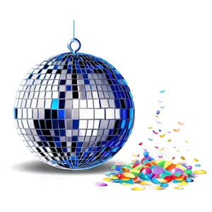 Shimmering Disco Ball With Confetti.png