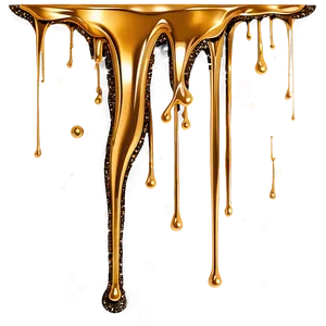 Shimmering Gold Glitter Drip PNG 44