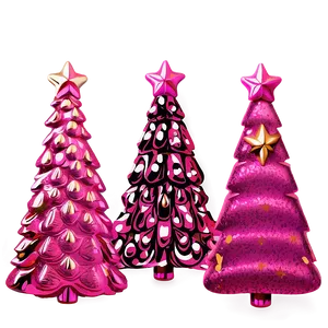 Shimmering Pink Christmas Tree PNG 06122024
