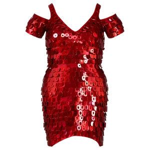 Shimmering Red Sequin Dress PNG 05062024
