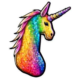 Shimmering Unicorn Silhouette PNG Eso18