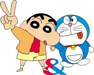 Shinchanand Doraemon Friends Forever PNG image