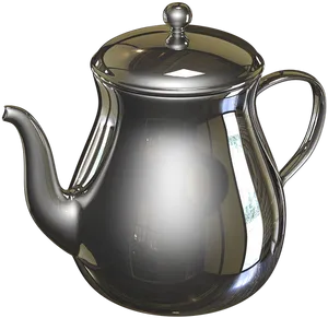 Shiny Black Teapot3 D Render PNG image