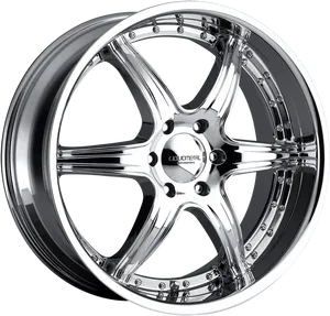 Shiny Chrome Alloy Wheel PNG image